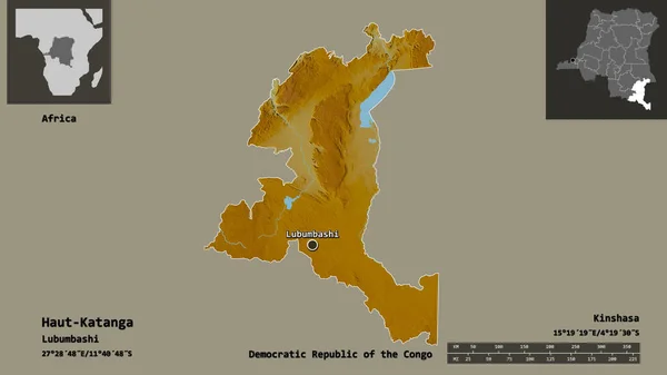 Demokratik Kongo Cumhuriyeti Ili Haut Katanga Başkenti Uzaklık Ölçeği Gösterimler — Stok fotoğraf