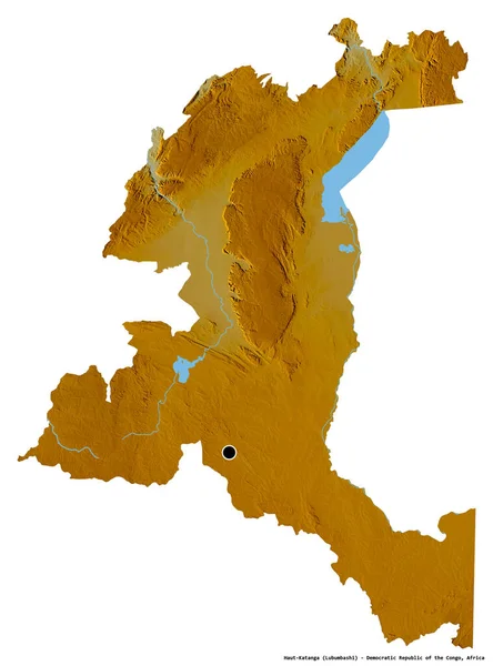 Form Haut Katanga Provinsen Demokratiska Republiken Kongo Med Huvudstaden Isolerad — Stockfoto