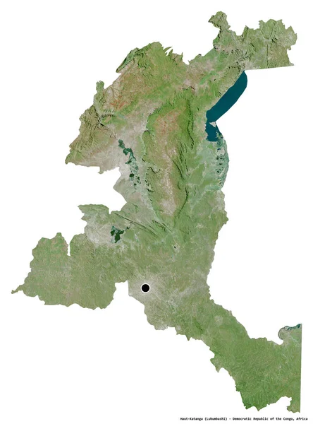 Форма Верхней Катанги Провинции Демократической Республики Конго Столицей Изолированной Белом — стоковое фото