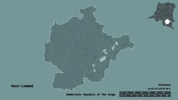 Forma Haut Lomami Provincia República Democrática Del Congo Con Capital — Foto de Stock