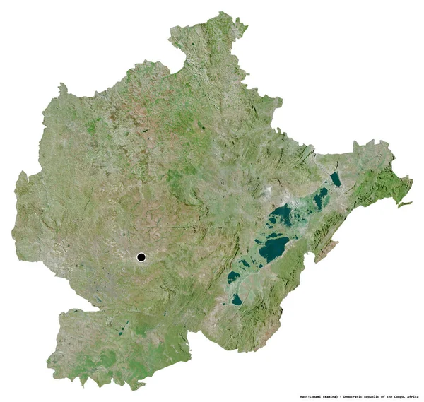 Форма Верхнего Ломами Провинции Демократической Республики Конго Столицей Изолированной Белом — стоковое фото