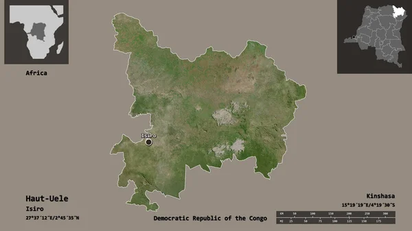 Shape Haut Uele Province Democratic Republic Congo Its Capital Distance — Stock Photo, Image