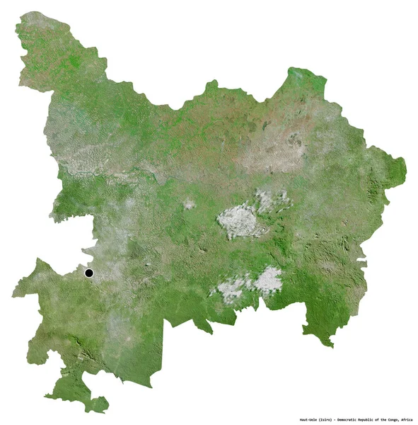 刚果民主共和国上韦莱省的形状 其首都因白色背景而孤立 卫星图像 3D渲染 — 图库照片