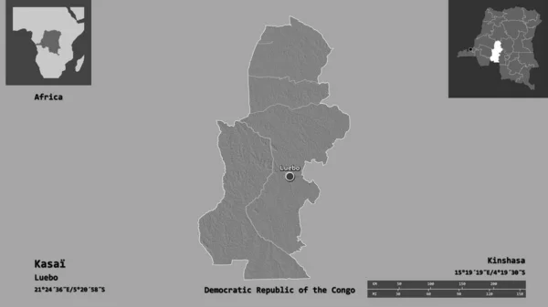 Σχήμα Kasai Επαρχία Της Λαϊκής Δημοκρατίας Του Κονγκό Και Την — Φωτογραφία Αρχείου