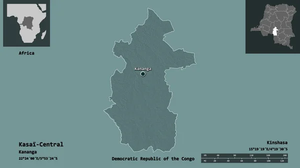 Form Kasai Central Provinsen Demokratiska Republiken Kongo Och Dess Huvudstad — Stockfoto
