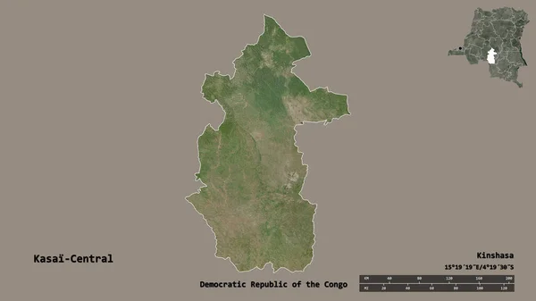 Форма Касаи Центральная Провинция Демократической Республики Конго Столицей Изолированы Прочном — стоковое фото