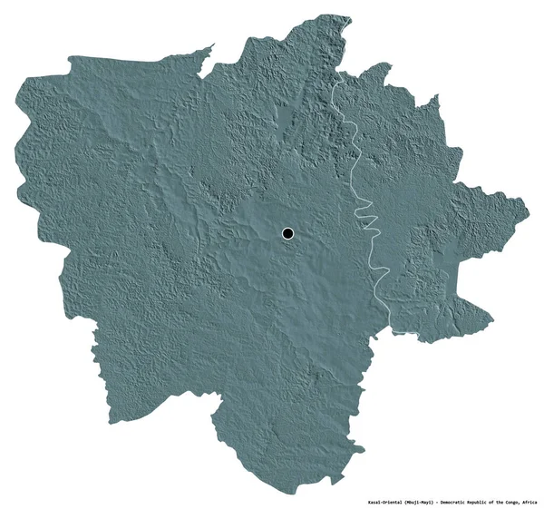 Форма Касаи Ориенталь Провинция Демократической Республики Конго Столицей Изолированной Белом — стоковое фото