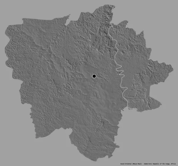 Kształt Kasai Oriental Prowincja Demokratycznej Republiki Konga Stolicą Odizolowaną Solidnym — Zdjęcie stockowe