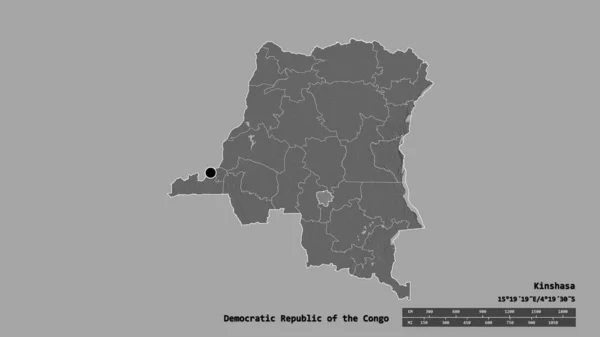 Forma Desnaturalizada República Democrática Del Congo Con Capital División Regional —  Fotos de Stock