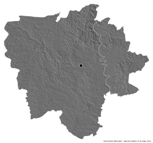 Form Kasai Oriental Provinsen Demokratiska Republiken Kongo Med Huvudstaden Isolerad — Stockfoto