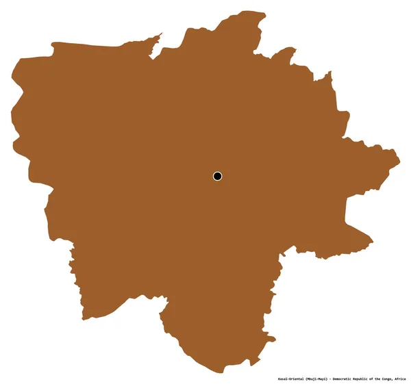 コンゴ民主共和国のカサイ オリエンタル州の形で その首都は白い背景に孤立しています パターン化されたテクスチャの構成 3Dレンダリング — ストック写真