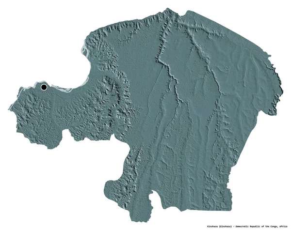 Forma Kinshasa Provincia República Democrática Del Congo Con Capital Aislada — Foto de Stock