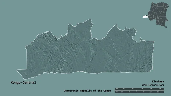 Forma Kongo Central Provincia República Democrática Del Congo Con Capital — Foto de Stock