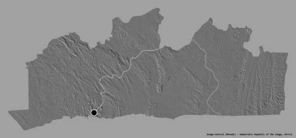 Форма Конго Центральный Провинция Демократической Республики Конго Столицей Изолированы Прочном — стоковое фото