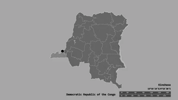 Forma Desnaturalizada República Democrática Del Congo Con Capital División Regional —  Fotos de Stock