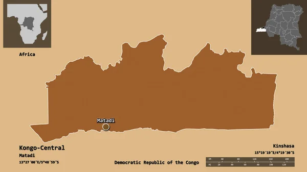 Form Kongo Central Provinsen Demokratiska Republiken Kongo Och Dess Huvudstad — Stockfoto