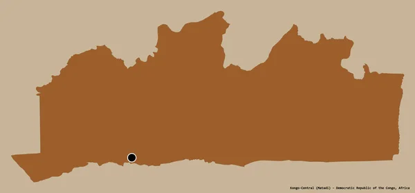コンゴ民主共和国の金剛中央部の形で その首都はしっかりとした色の背景に隔離されています パターン化されたテクスチャの構成 3Dレンダリング — ストック写真