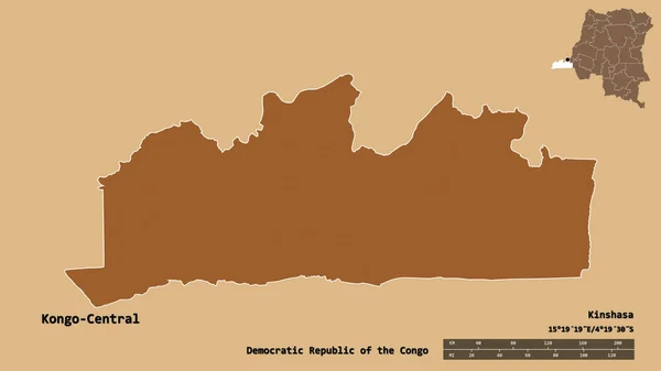 Forma Kongo Central Provincia República Democrática Del Congo Con Capital — Foto de Stock