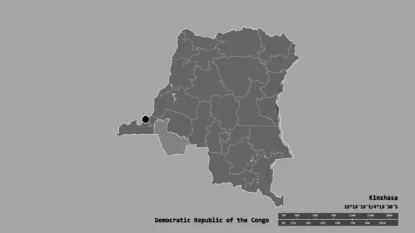 Forma Desnaturalizada República Democrática Del Congo Con Capital División Regional —  Fotos de Stock