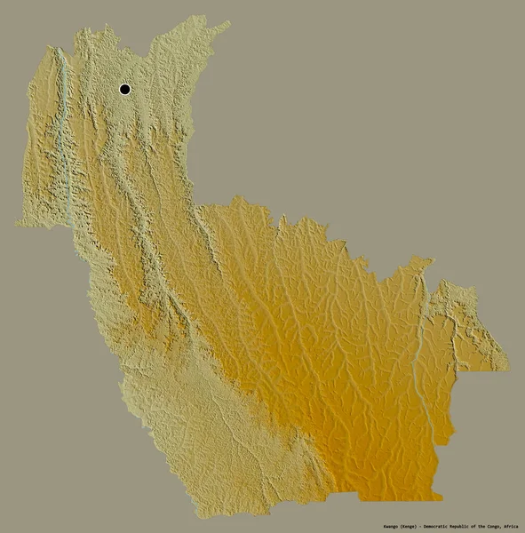 Tvar Kwango Provincie Demokratická Republika Kongo Hlavním Městem Izolovaným Pevném — Stock fotografie