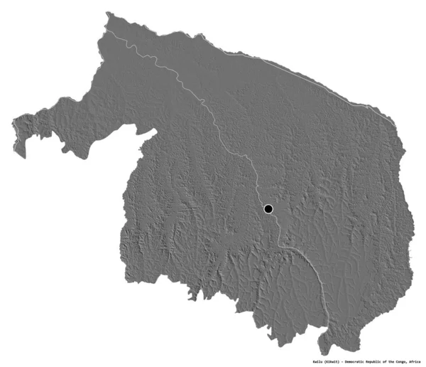 Форма Квилу Провинции Демократической Республики Конго Столицей Изолированной Белом Фоне — стоковое фото