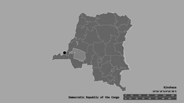 Forma Desnaturalizada República Democrática Del Congo Con Capital División Regional —  Fotos de Stock