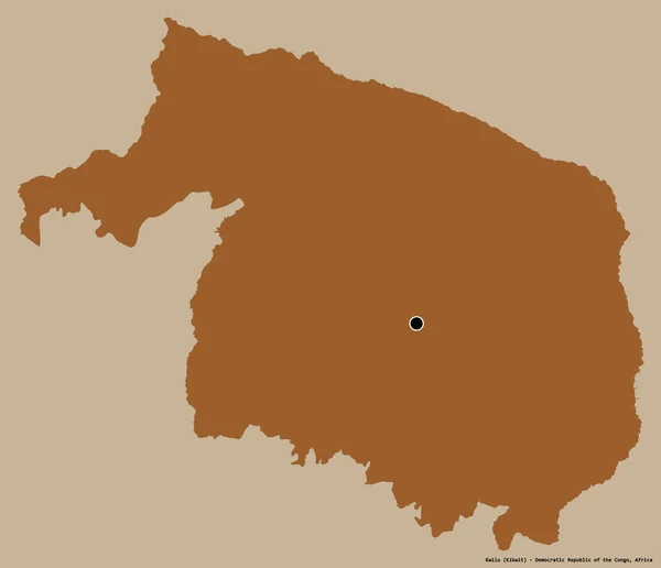 Form Kwilu Provinsen Demokratiska Republiken Kongo Med Dess Huvudstad Isolerad — Stockfoto