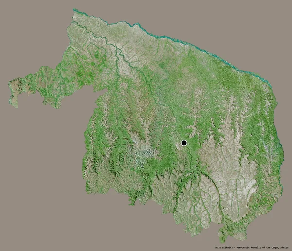 Shape Kwilu Province Democratic Republic Congo Its Capital Isolated Solid — Stock Photo, Image