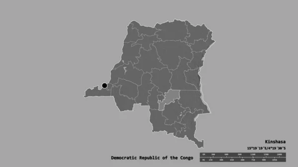 Forma Desnaturalizada República Democrática Del Congo Con Capital División Regional —  Fotos de Stock