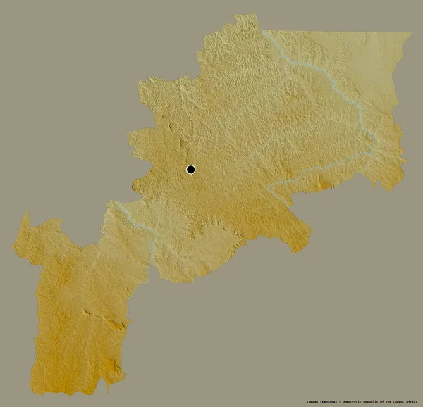 Forma Lomami Província República Democrática Congo Com Sua Capital Isolada — Fotografia de Stock