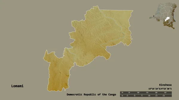 Shape Lomami Province Democratic Republic Congo Its Capital Isolated Solid — Stock Photo, Image