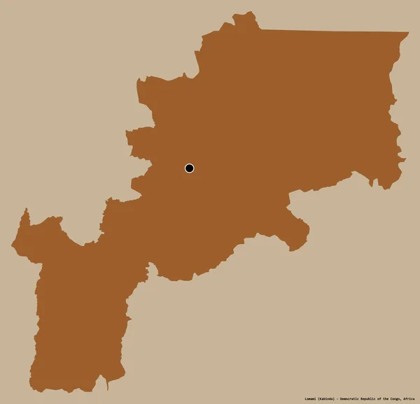 コンゴ民主共和国のロマミ州の形で その首都はしっかりとした色の背景に隔離されています パターン化されたテクスチャの構成 3Dレンダリング — ストック写真