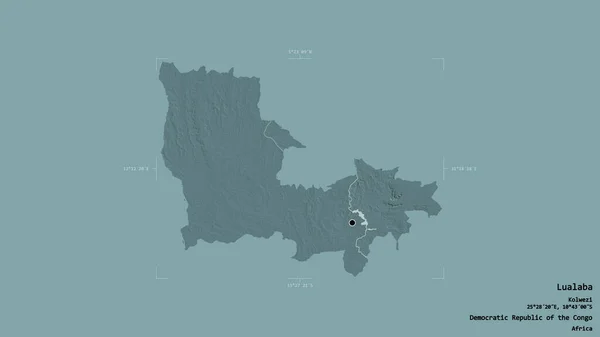Район Луалаба Провинция Демократической Республики Конго Изолирован Твердом Фоне Геометрической — стоковое фото