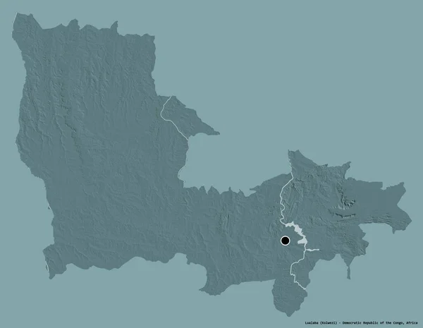 Kształt Lualaba Prowincja Demokratycznej Republiki Konga Stolicą Odizolowaną Solidnym Tle — Zdjęcie stockowe