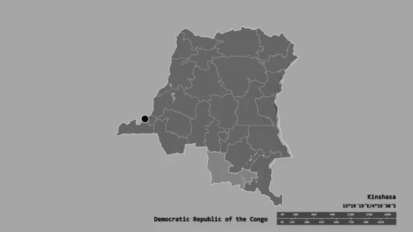 Forma Desnaturalizada República Democrática Del Congo Con Capital División Regional —  Fotos de Stock