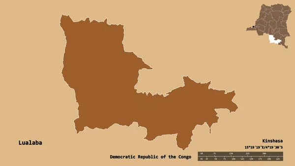 Forma Lualaba Província República Democrática Congo Com Sua Capital Isolada — Fotografia de Stock