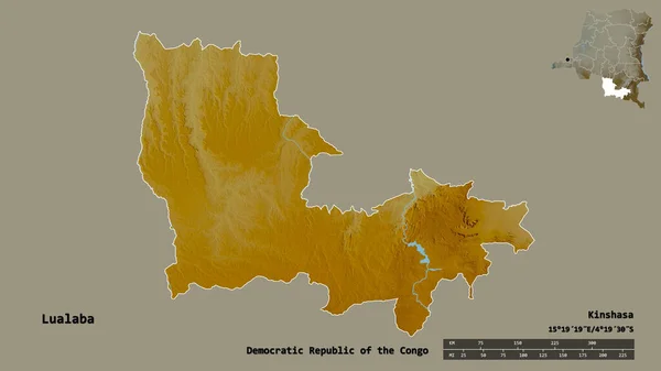 Forma Lualaba Provincia República Democrática Del Congo Con Capital Aislada — Foto de Stock