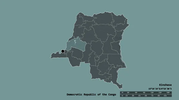 Forma Desnaturalizada República Democrática Del Congo Con Capital División Regional — Foto de Stock