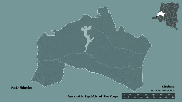 Forma Mai Ndombe Provincia República Democrática Del Congo Con Capital — Foto de Stock