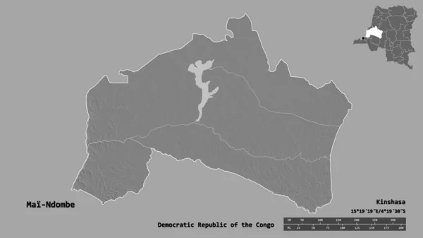 Form Mai Ndombe Provinsen Demokratiska Republiken Kongo Med Huvudstaden Isolerad — Stockfoto