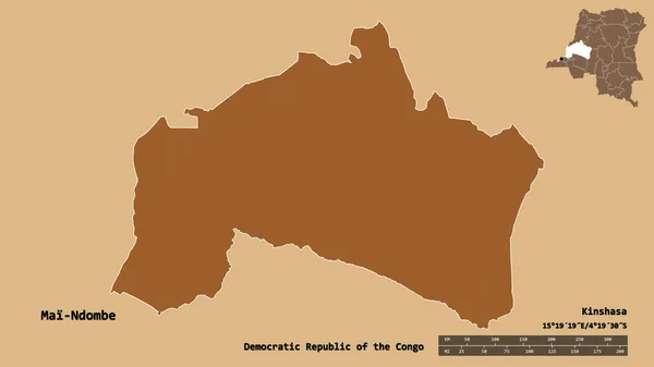 Form Mai Ndombe Provinsen Demokratiska Republiken Kongo Med Huvudstaden Isolerad — Stockfoto