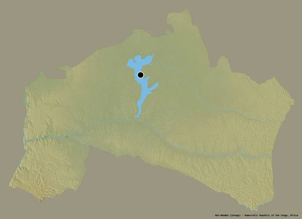Forma Mai Ndombe Provincia República Democrática Del Congo Con Capital —  Fotos de Stock