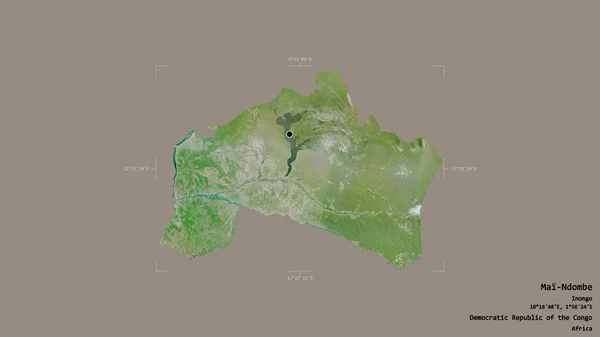 在刚果民主共和国省的Mai Ndombe地区 在一个地理参照框的坚实背景下被隔离 卫星图像 3D渲染 — 图库照片