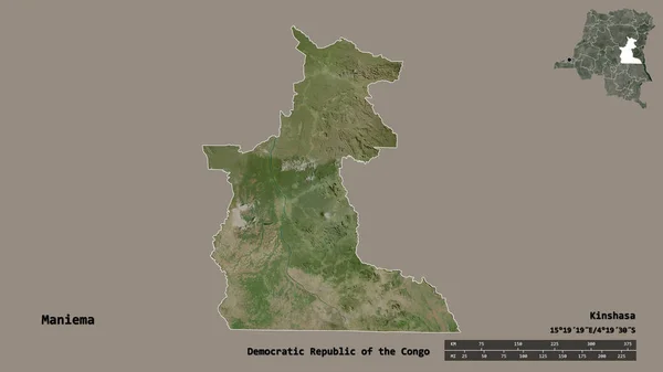 Form Maniema Provinsen Demokratiska Republiken Kongo Med Dess Huvudstad Isolerad — Stockfoto