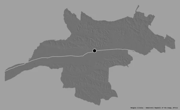 Forma Mongala Provincia República Democrática Del Congo Con Capital Aislada —  Fotos de Stock