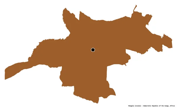 コンゴ民主共和国のモンゴルの形で 首都は白い背景に孤立しています パターン化されたテクスチャの構成 3Dレンダリング — ストック写真