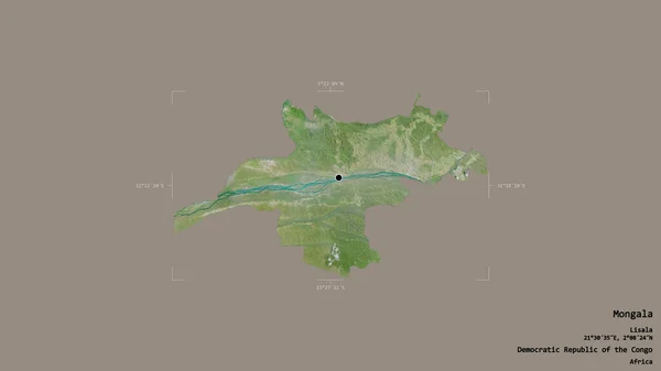 Area Mongala Province Democratic Republic Congo Isolated Solid Background Georeferenced — Stock Photo, Image