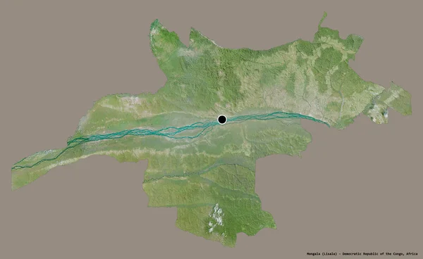 Form Mongala Provinsen Demokratiska Republiken Kongo Med Dess Huvudstad Isolerad — Stockfoto