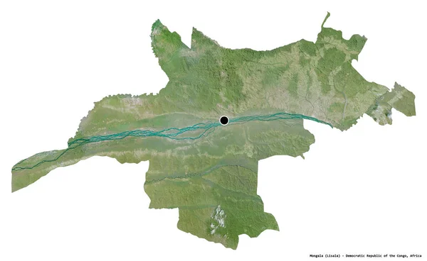 Form Mongala Provinsen Demokratiska Republiken Kongo Med Huvudstaden Isolerad Vit — Stockfoto