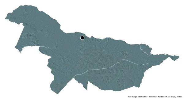 Gestalt Von Nord Ubangi Provinz Der Demokratischen Republik Kongo Mit — Stockfoto